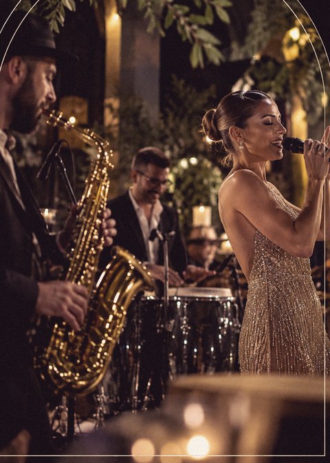 Entertainers performing at a private party